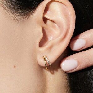 NWT Ana Luisa Gold Toda Double Hoop Earrings